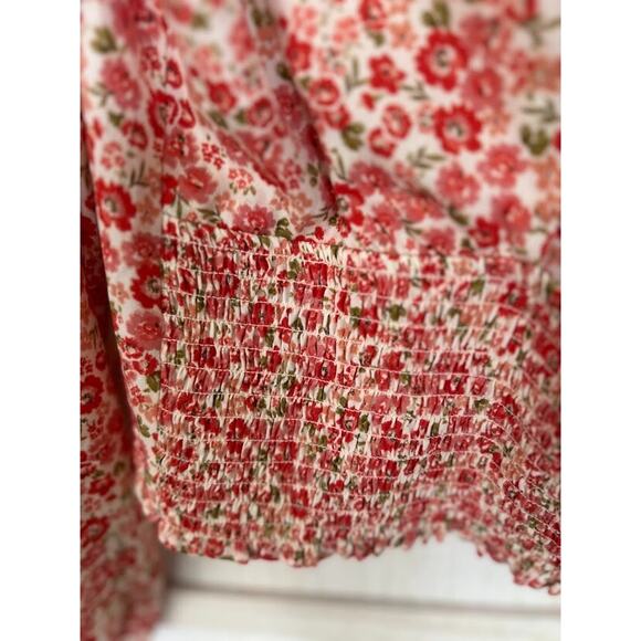 Lush Fremont Peasant Blouse Ditsy Floral XXL Smocked Puff Sleeve Cottagecore NEW - Picture 6 of 10